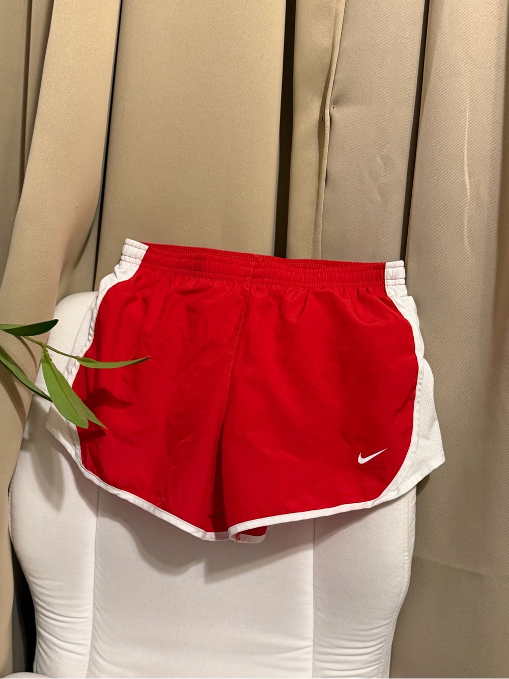 Nike Youth Red Running Shorts with White Trim